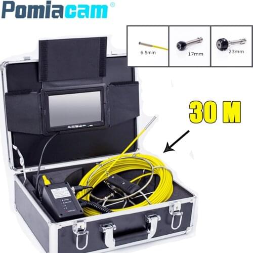 WP70 30M/100ft Cable Underwater Duct Cleaning Tube Pipe Inspection Camera Drain Waterproof Pipe Sewer Camera