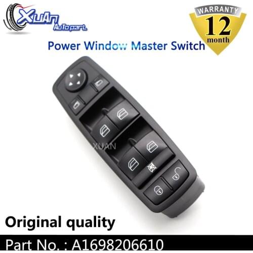 XUAN Front Left Driver Side Power Window Master Control Switch A1698206610 For Mercedes-Benz B-Class W245 A-Class W169