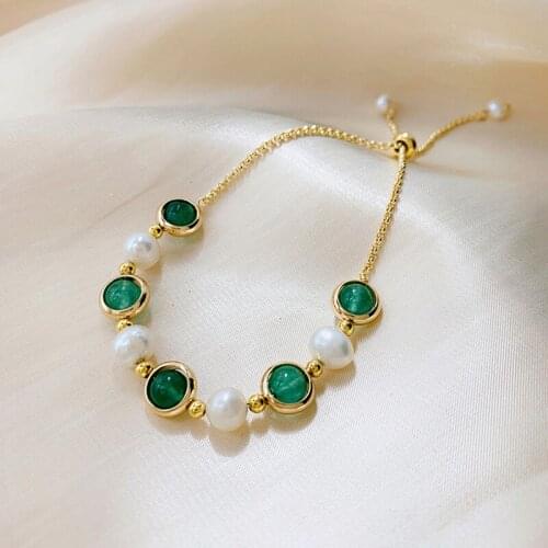 Japan And South Korea Sweet Small Fresh Natural Pearl Natural Crystal Handmade Bracelet Female Temperament Bracelet