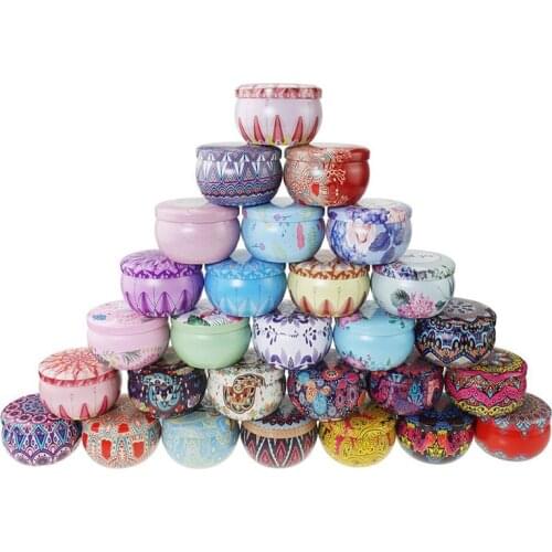 1pc Round Storage Tin Box Organizer Candle Jar DIY Making Kit Sweet Candy Gifts for Wedding Favor