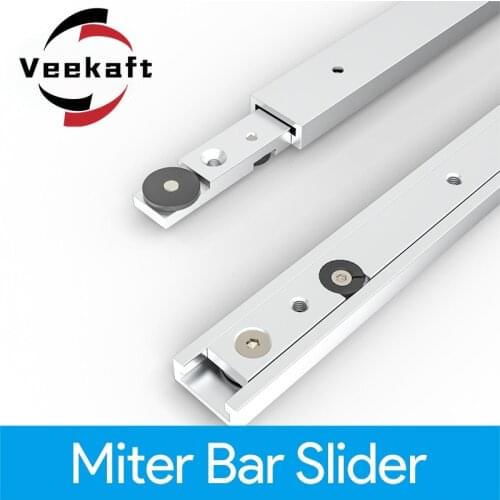 1Set Aluminium Alloy T tracks Slot Miter Track and Miter Bar Slider Table Saw Miter Gauge Rod Woodworking Tools Workbench