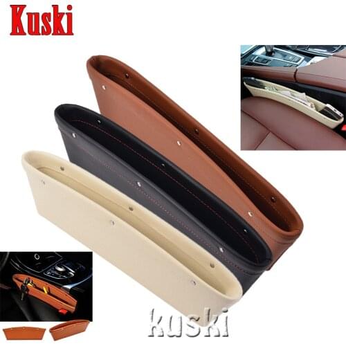 1pc Leather Car Storage Box Car Seat Gap Slit Pocket for Porsche 911 Cayenne Macan Mini Cooper R56 R50 Car Styling Accessories