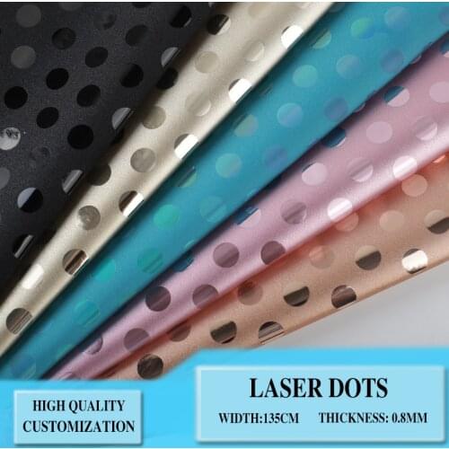 1 Yard Laser PU Faux Leather Chunky Dot Glitter Fabric Shiny Gold Synthetic Hairbow Fabric DIY Accessories Synthetic Leather