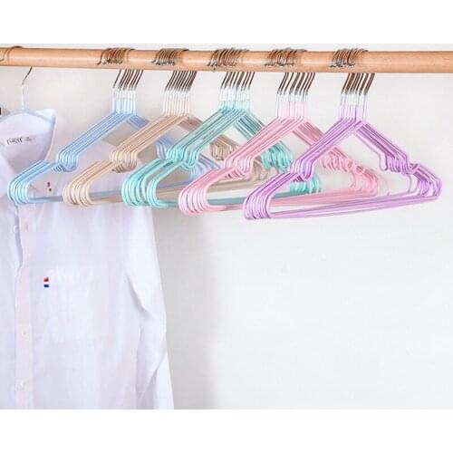 10pcs Outdoor Drying Rack Colorful Rubber &Stainless Steel Hangers For Clothes Pegs Antiskid Drying Clothes Rack Non Slip Hanger