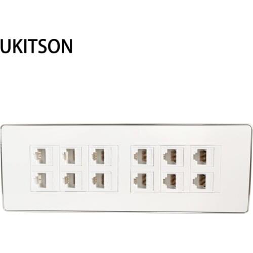 12 Ports CAT5E CAT 6 RJ45 Ethernet LAN Wall Panel 118 Type Internet Face Cover