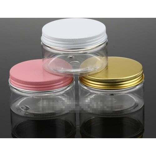 20pcs/pack 100g 100ml Clear Empty Plastic Jar Cream Pot with Lids Screw Tin Clear Cosmetic Container Blue Storage Box
