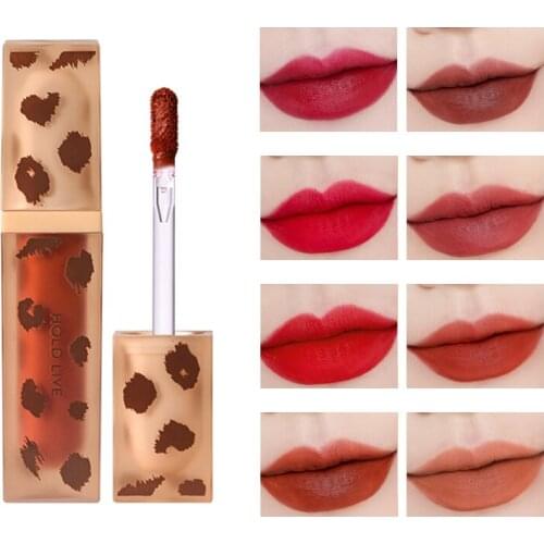 8 Colors Leopard Shaped Lip Print Red Liquid Lip Glaze Long Lasting Waterproof Lip Gloss Lip Makeup Cosmetic TSLM1
