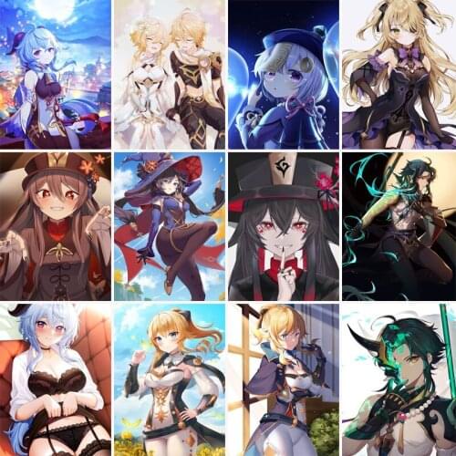 5D Diamond Embroidery Full Diamond Mosaic Cartoon Genshin Impact Diamond Painting Full Square Daimond-painting Kid Gift