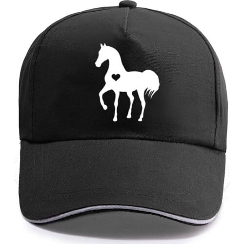 Heart horse Funny Print Baseball Caps for Men Women Unisex Adjustable gift for horse lover Caps Hip-Hop Leisure Cotton Hats