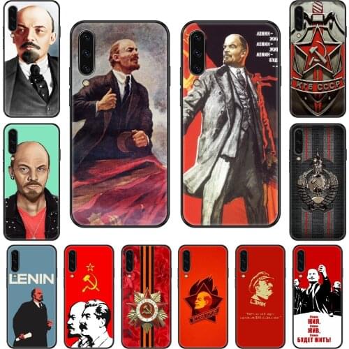 Lenin Soviet Union Flag Phone case For Samsung Galaxy A 3 5 8 9 10 20 30 40 50 70 E S Plus 2016 2017 2018 2019 black 3D prime