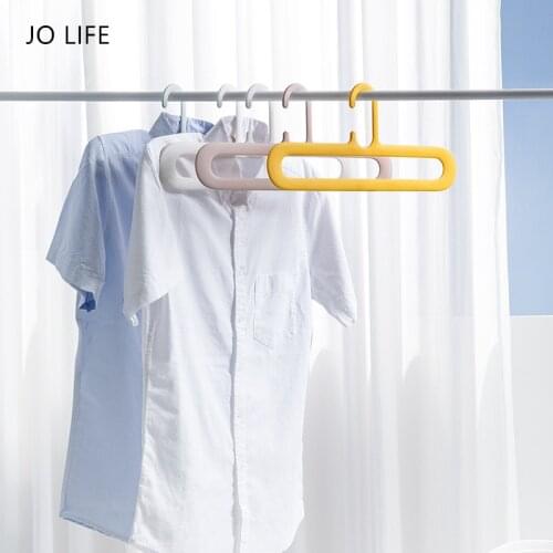 JO LIFE Colorful Cloth Hanger Household Windproof Drying Rack Plastic Clothing Towel Storage Rack Holder Home Accessories
