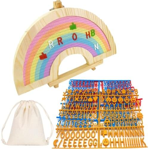 Rainbow Felt Letter Board Montessori Language Toys Spelling Words Baby Early Education Toys Home Message Board Gift For Children
