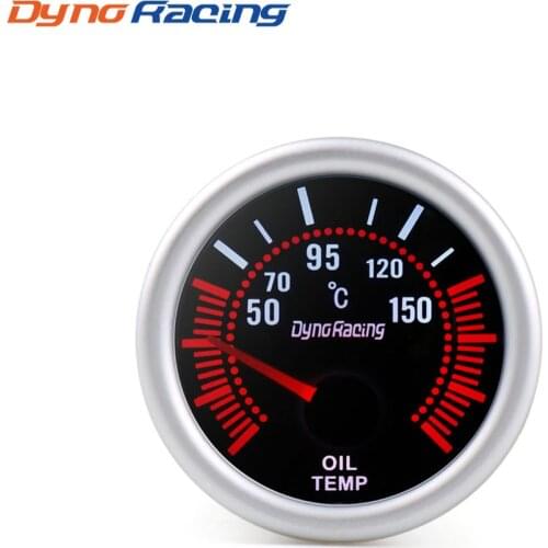 Dynoracing 2'' 52mm Universal Smoke Lens Digital Oil Temp Temperature Gauge 50-150C 12V LED Oil temp sensor Car gauge BX101313