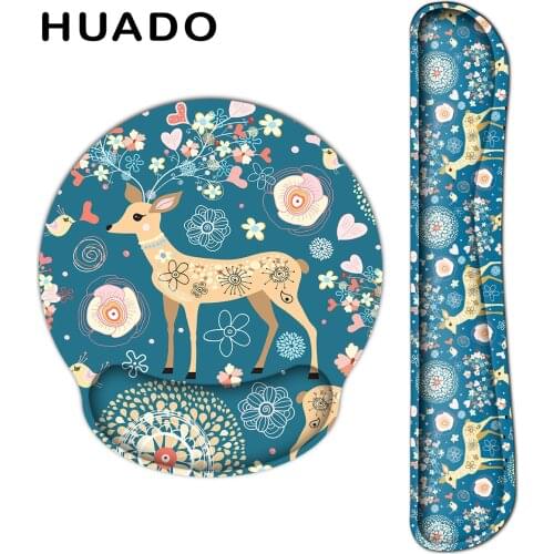 Ergonomic Mouse Pad with Wrist Rest Soft Comfort Anti Slip Rubber Base Keyboard Pad for Gamer/Home/Office