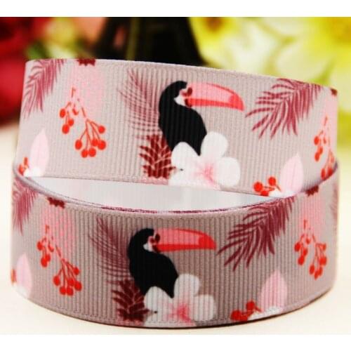 22mm 25mm 38mm 75mm Largirostrornis Cartoon printed Grosgrain Ribbon party decoration 10 Yards X-03810