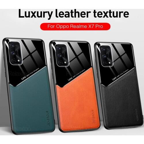 Leather texture car magnetic holder cover for realmi realmy realme gt neo 5g case soft silicone bumepr realmegt 6.43'' shell