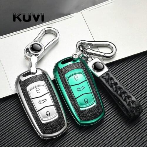 Leather Car Remote Key Case Cover For Geely Atlas Boyue NL3 EX7 Emarand Global Emgrarand X7 SUV GC9 Borui Auto Key Protect Shell