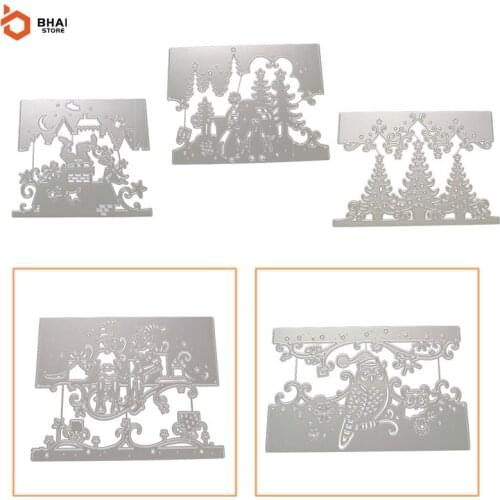 Christmas Tree Sleigh Border Metal Cutting Dies Scrapbook Paper Card DIY Embossing Decoration Stencil Blade Punch Crafts Dies 20