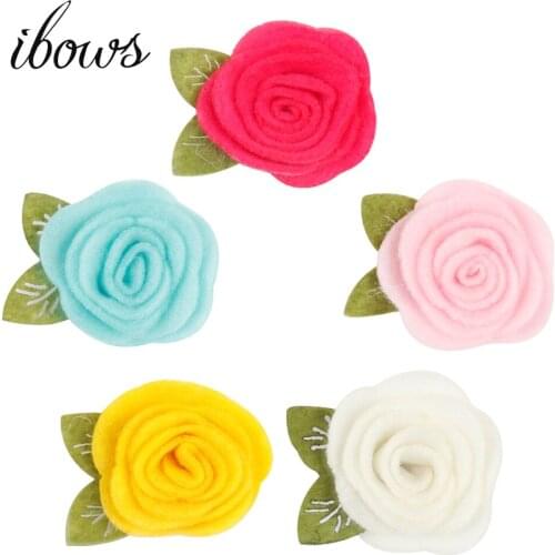 Ibows Fabric Rose Flower Non-woven Felt Mini Flowers DIY for Hair Accessories Headband Ornaments Crafts Materials