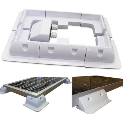 5/7pcs/set White ABS Solar Panel Mounting Bracket Kits Cable Entry Ideal for Caravan Motorhome RV Boat Vehicle Roof Mount