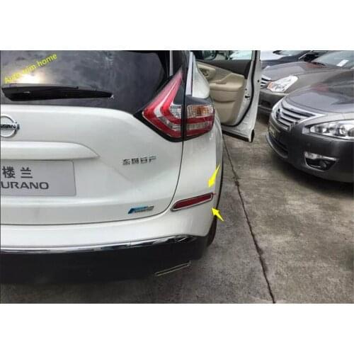 Lapetus Rear Tail Fog Lights Foglight Lamps Cover Trim 2 Pcs Fit For Nissan Murano 2015 2016 2017 2018 ABS Auto Accessories