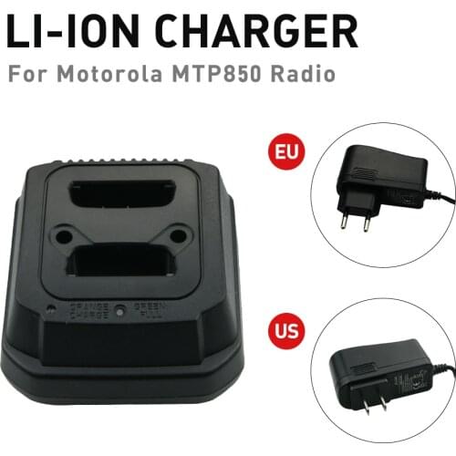 1Pcs 2-Bank EU US Desktop Li-ion Battery Charger For Motorola MTP850 Two Way Radio Battery