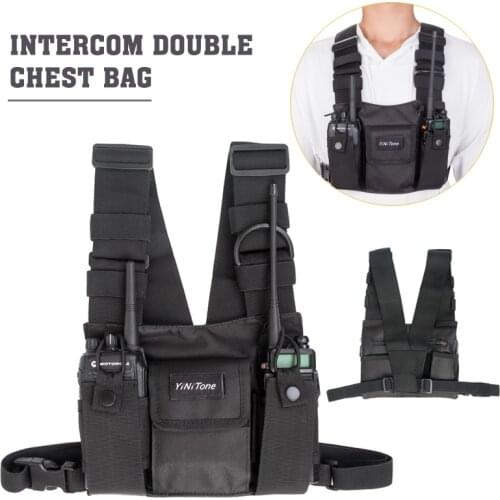 New Style BG-01 Radio Chest Harness Bag Universal Two Way Walkie Talkie Nylon Pocket Holster Bags High Quality Waterproof