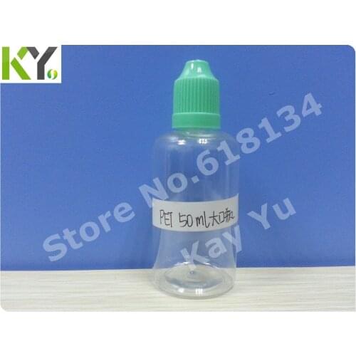 Wholesale Free shipping--50ml PET childproof cap plastic bottle with thin tip for 2500pcs by FedEx shipping