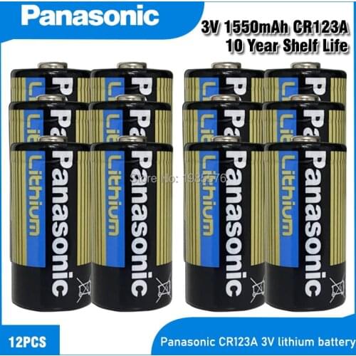 12PC PANASONIC Original CR123A CR123 123A CR 123 A123 CR17345 16340 3V Lithium Battery for Camera Flashlight dry primary cell
