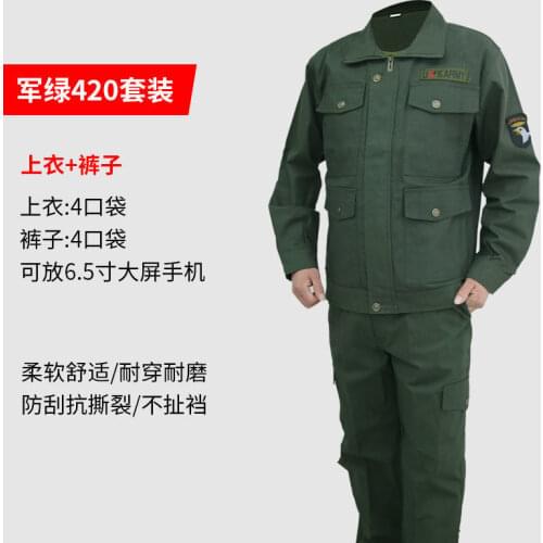 Autumn army green uniform soldiers military tactics unified clothes men wear overalls