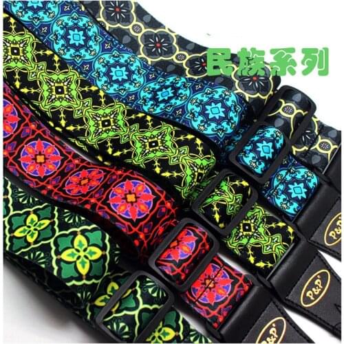 P&P 1pcs nylon guitar strap with Ethnic style adjustable length strap for bass acoustic electric guitar accessories parts