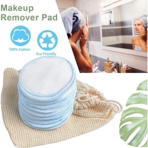 10pcs Reusable Cotton Makeup Remover Pads Soft Bamboo Rounds With Laundry Bag For Women Cleansing Face