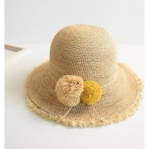 Raffia Wide brim hat Panama 2021 cap Retro Womens hat panama from the sun Straw hat Womens summer hat ladys hat sun shade hat