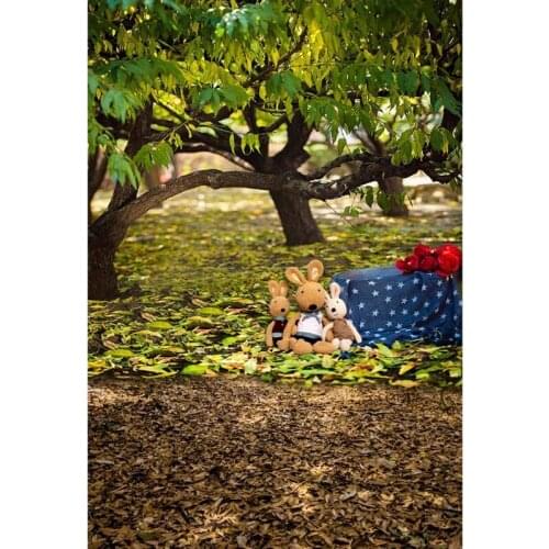 TR 10x10FT Spring Green Trees Leaves Road Garden Park Leaf Custom Photography Backdrops Studio Backgrounds Vinyl Photo Backdrops
