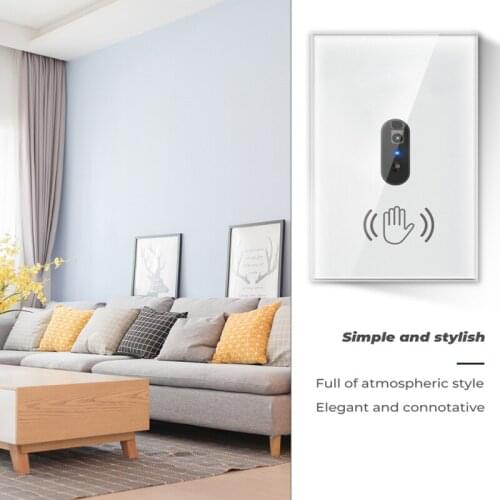 Smart Wall Light Infrared Sensor Switch 110V 220V 10A Glass Screen Panel Auto On/off Electric Power No Touch Needed US Standard