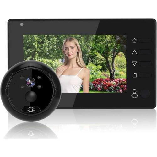 Door bell camera 4.3in Smart Video Doorbell Night Vision PIR Motion Detection Door Peephole Viewer Home Security