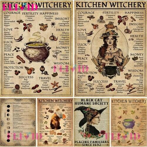 Witchcraft Witchery Funny Witch Magic Brujeria Nordic Poster Wall Art Canvas Painting Wall Pictures For Living Room Unframed