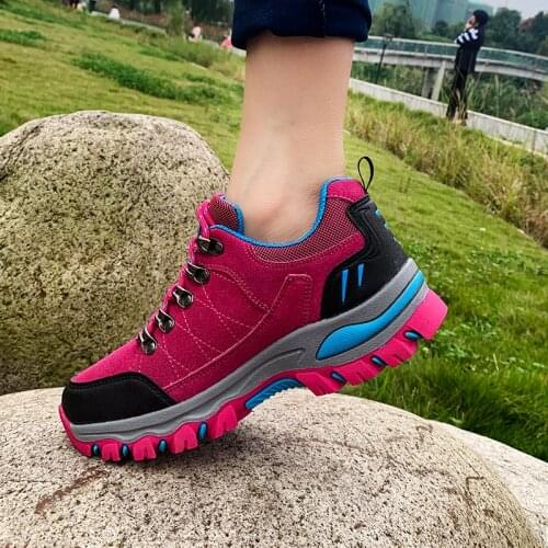 2021 Womens Outdoor Cool Hiking Shoes Breathable Anti-skid Rock Climbing Shoes Fashion High Quality Trekking Trail Sneakers