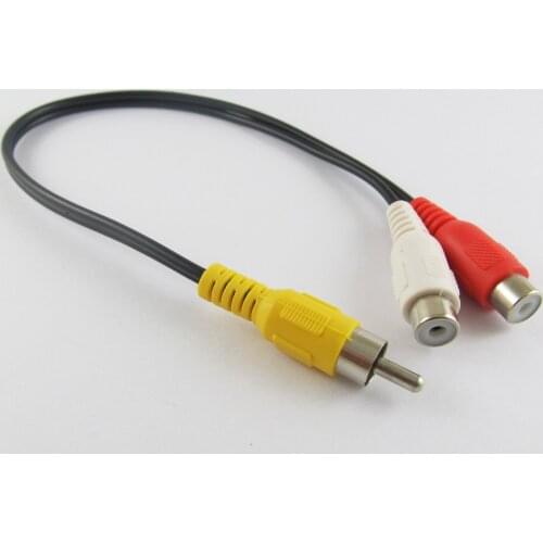 1pc 28cm 1 RCA Male Plug to 2 RCA Female Jack Y Split Audio Video Adapter Cable Item No.: 40090