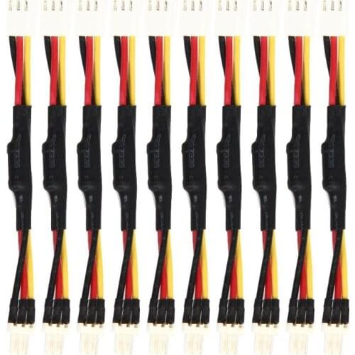 10Pcs 3PIN Reduce PC Fan Speed Noise Extension Resistor Cable Wire 3 Pin Male to Female Connector Adjust speed Fan Line