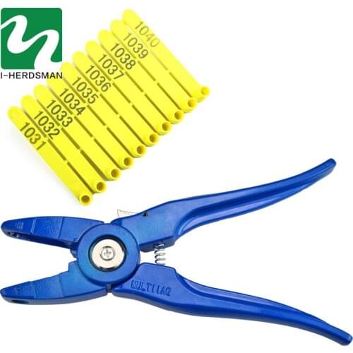 100 pcs Farm Livestock Sheep Goat Ear Tags or Pliers Sheep Nylon Siamese Ear Tags With Words Sheep Ear Laser Animal Identifion