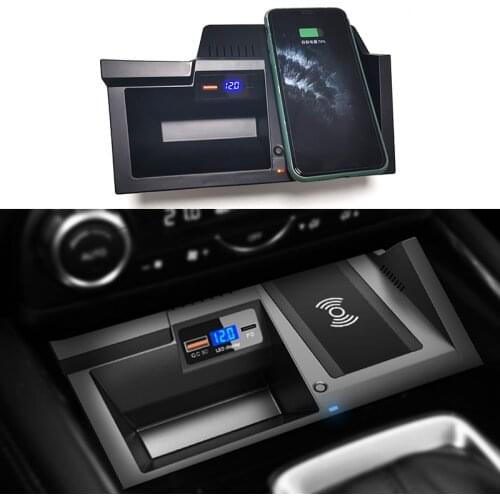 15W QI car wireless charger for Mazda CX-5 CX5 2017 2018 2019 2020 2021 fast charging case phone holder charging plate