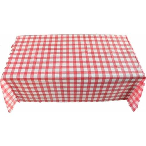 160x160cm Red Gingham Plastic Disposable Party Tablecloth Tablecover For Party Outdoor Picnic BBQ