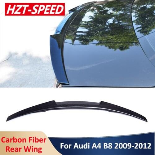 2009-2012 M4-Type A4 B8 Real Carbon Fiber Rear Trunk Spoiler Wing For Audi A4 B8 Car Styling Modification