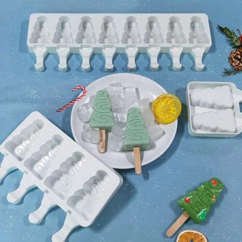 4/8 Cavities Mold Silicone Ice-Pop Lolly Mould Homemade DIY Ice Cream Maker Reusable Easy Release