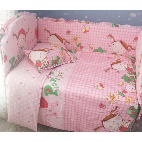 Promotion! 9PCS whole set cotton Crib bedding set curtain berco cot bumpers baby bedding crib sets ,120*60/120*70cm