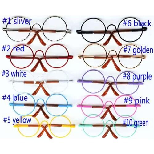 8.3cm Cute Doll Accessories Round Frame Glasses for 1/6 Blythes Doll and 18-Inch Dolls Toy Glasses Accessories Gift for Girls