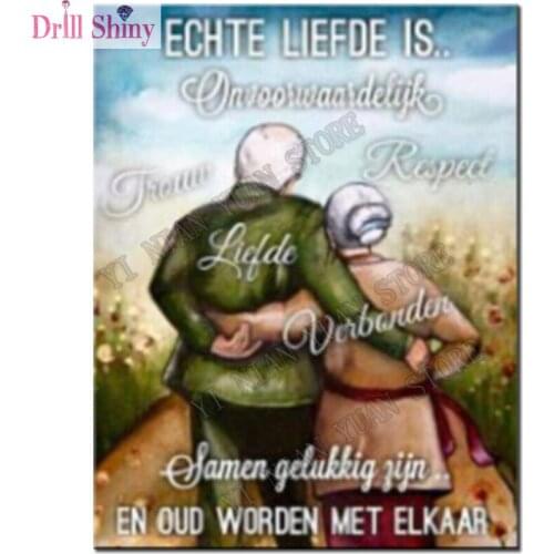 New Old Loved Couples 5D DIY Diamond Painting Embroidery Diamond Mosaic Cross Stitch Rhinestone Mosaic Painting home decor