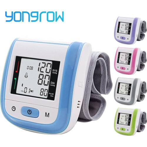 Yongrow Tonometer Automatic Wrist Digital Blood Pressure Monitor Digital lcd Sphgmomanometer Heart Beat Rate Pulse Meter