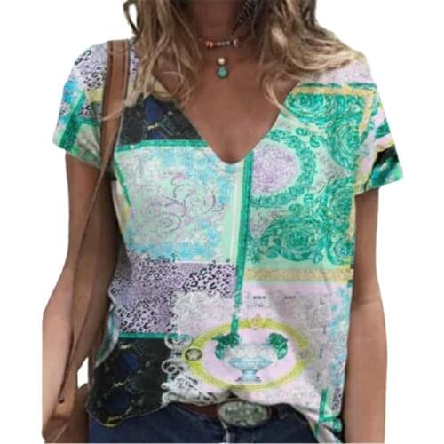 Summer Clothes For Women Plant Flower Print T-shirt Summer Short Sleevl Streetwear Tops Casual Oversized Fashion Ladies Shirt3xl